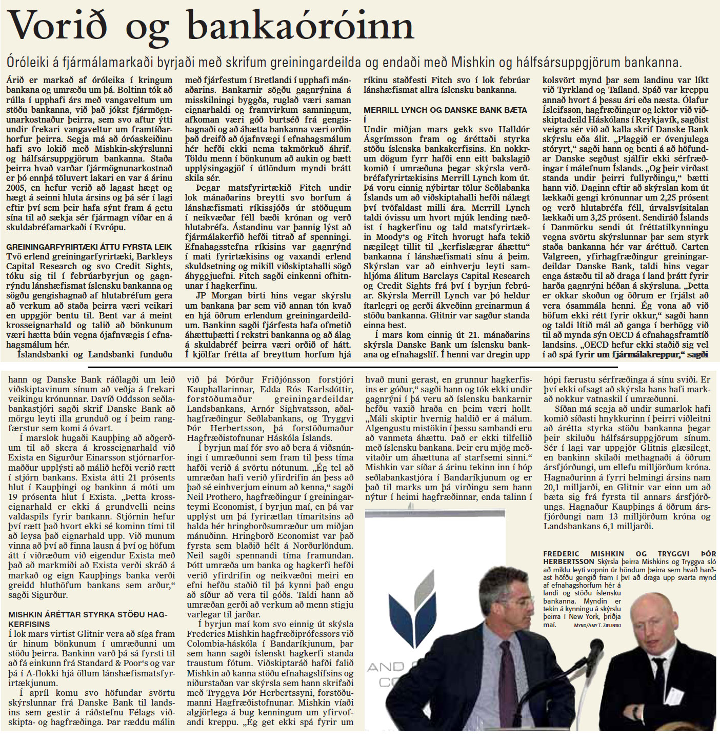 Skýrsla Tryggva Þórs og Mishkins - Markaðurinn 28.12.2006