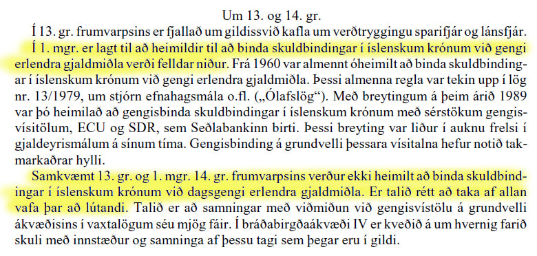 Frumvarp til laga um vexti og verðbætur 38/2001 - um 13. og 14. grein